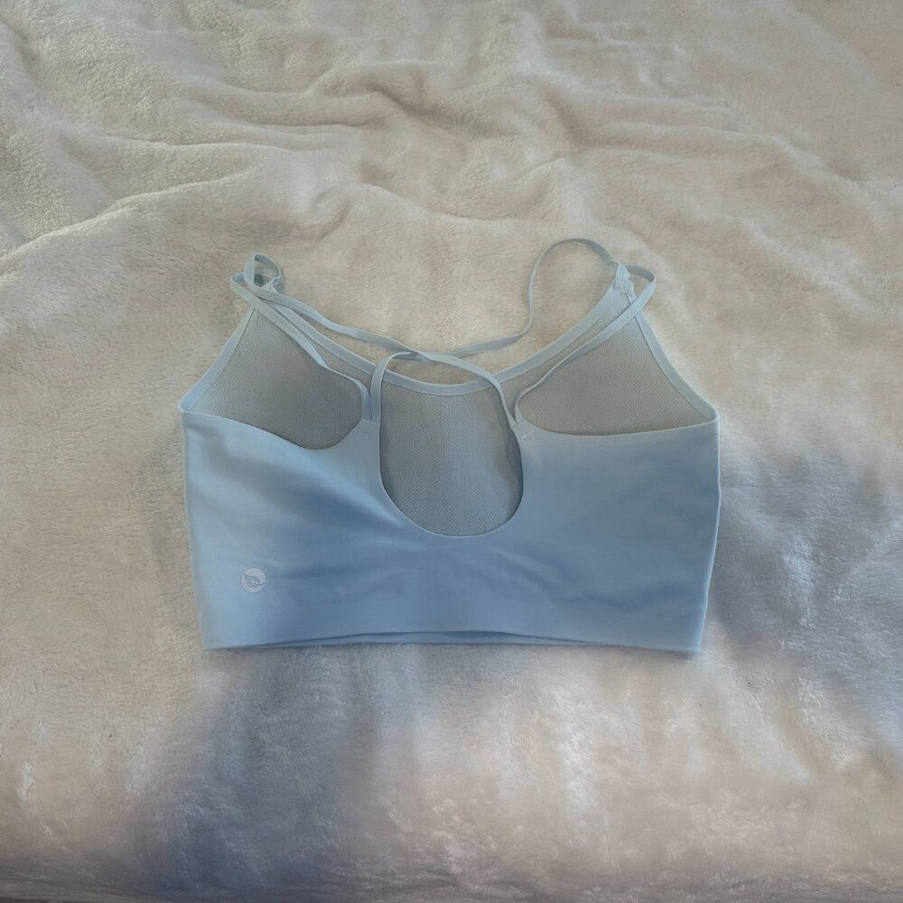 Baleaf Light Blue Sports Bra S-M Racerback Padded Workout Yoga Gym Athletic - Picture 4 of 8